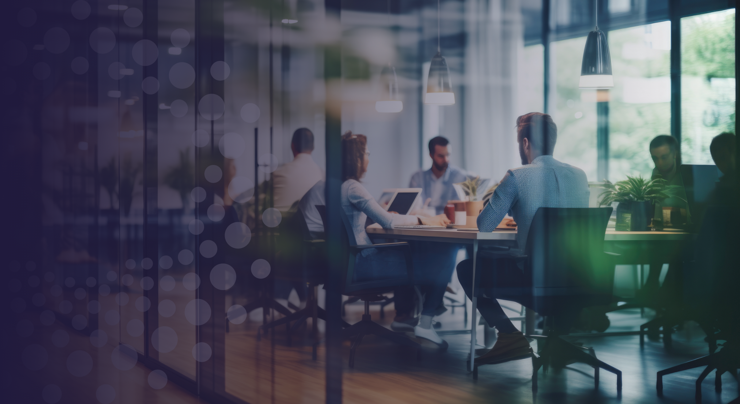 Office setting with people at their desks
